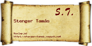 Stenger Tamás névjegykártya
